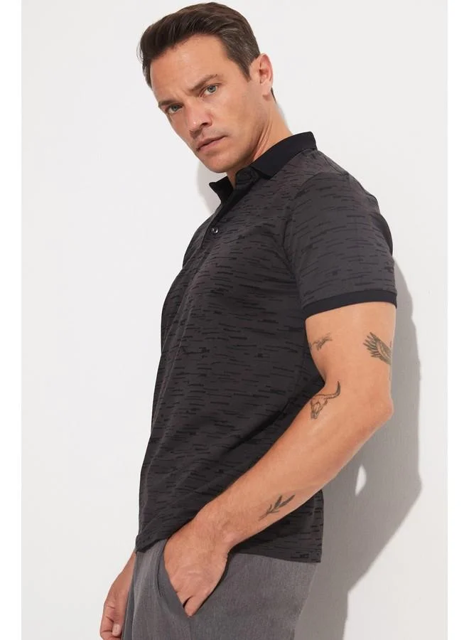 JUNE June Exclusive Men Regular Fit Polo Neck Short Sleeve T-Shirt Black