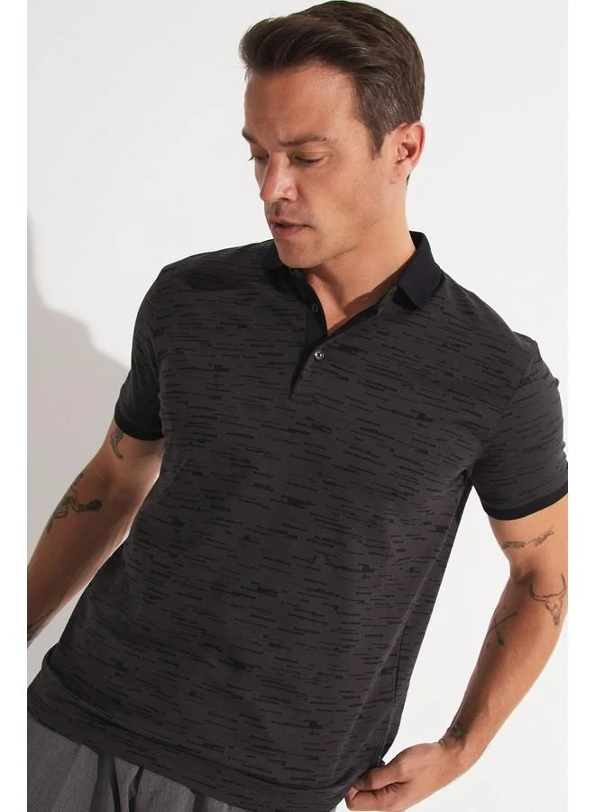 JUNE June Exclusive Men Regular Fit Polo Neck Short Sleeve T-Shirt Black