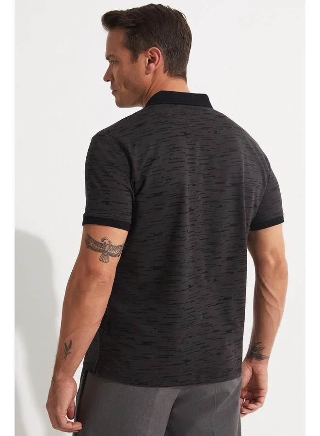 JUNE June Exclusive Men Regular Fit Polo Neck Short Sleeve T-Shirt Black