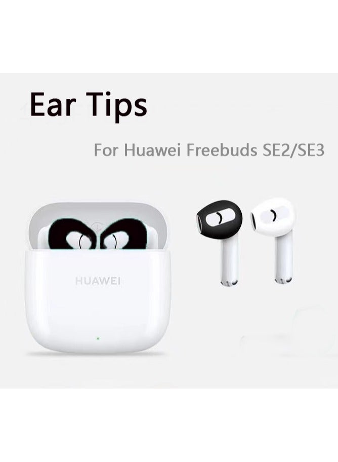 2 Pairs Replacement Ear Tips for Huawei Freebuds SE2/SE3 - Set of Silicone Eartips (BlackWhite)  - Image 1