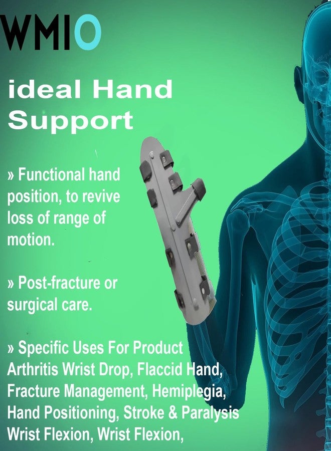 WMIO Aluminium Hand Resting Splint, Wrist Support Hand Orthosis Full Cockup Stroke & Paralysis (For Right Hand, S) - Image 4