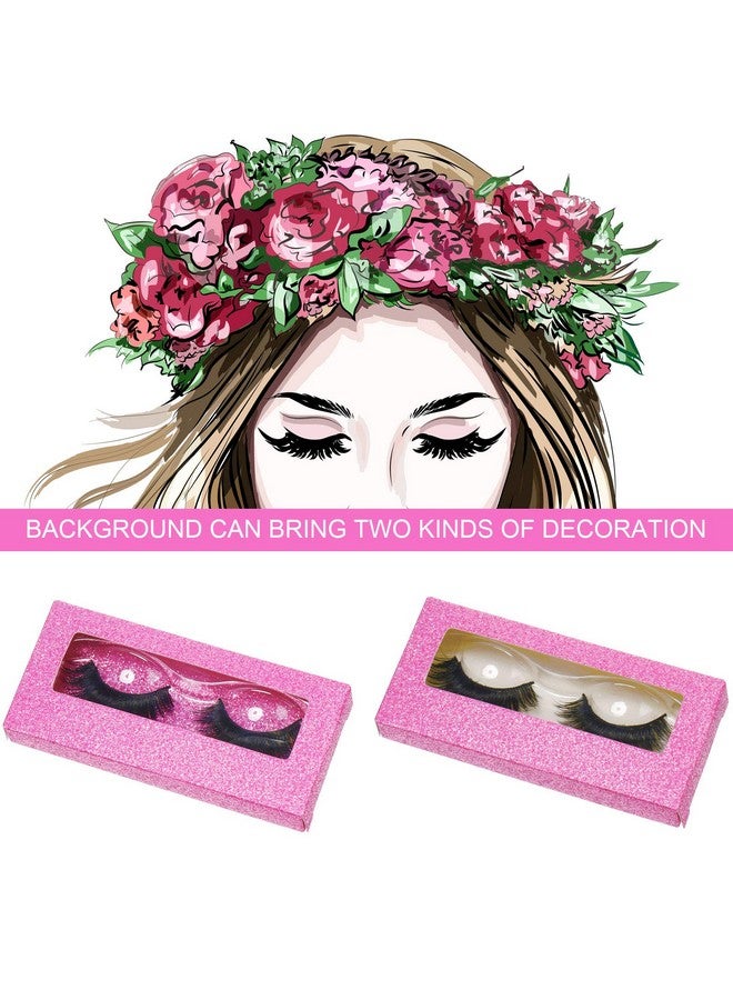 مايتيز 50 مجموعة من علبة الرموش الفارغة تتضمن 50 صندوق رموش فارغ، صندوق تعبئة الرموش، صندوق تخزين الرموش، 50 صندوق رموش، صينية صندوق تخزين الرموش الصناعية، 50 ورقة خلفية داخلية (وردي) - Image 4