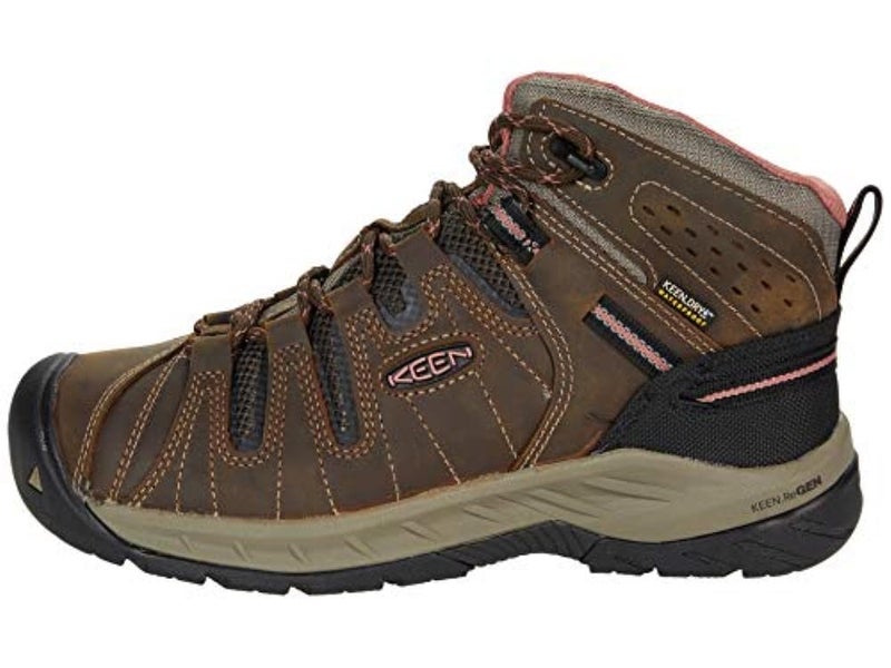 KEEN Utility Womens Flint 2 Mid Soft Toe Waterproof Work Boots Construction Cascade BrownBrick Dust 5