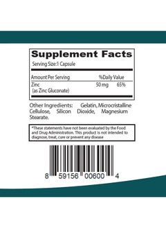 elp essential Zinc 50Mg Immune Support & Antioxidant Supplement 100 Capsules Gluten Free And Non Gmo  - Image 5