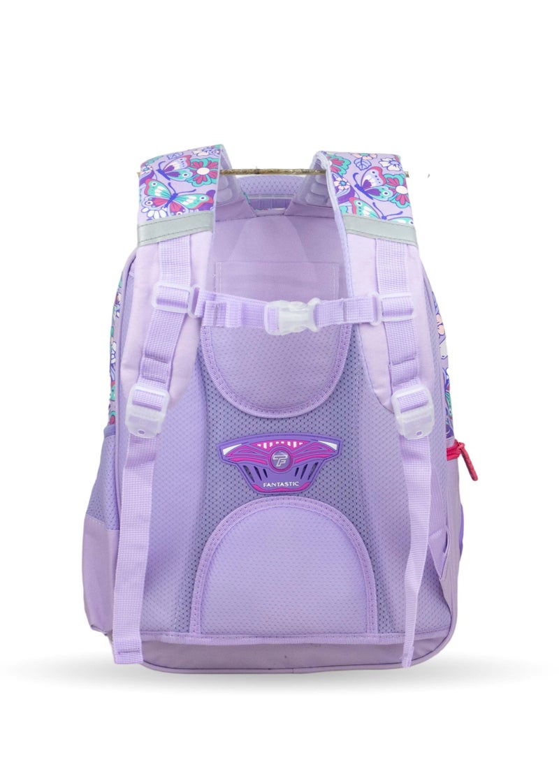 Fantastic QY001 Kids School Backpack, Unicorn and Butterfly Design, 3 Compartments, 25L, Waterproof, Purple, 40×30×15cm - Image 3