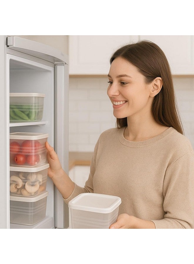 SPECIFY 6 Fridge Multipurpose Containers for Space-Saving Refrigerator Side Door Organizer - Kitchen Fruits, Vegetables Organizer - Transparent - Image 3