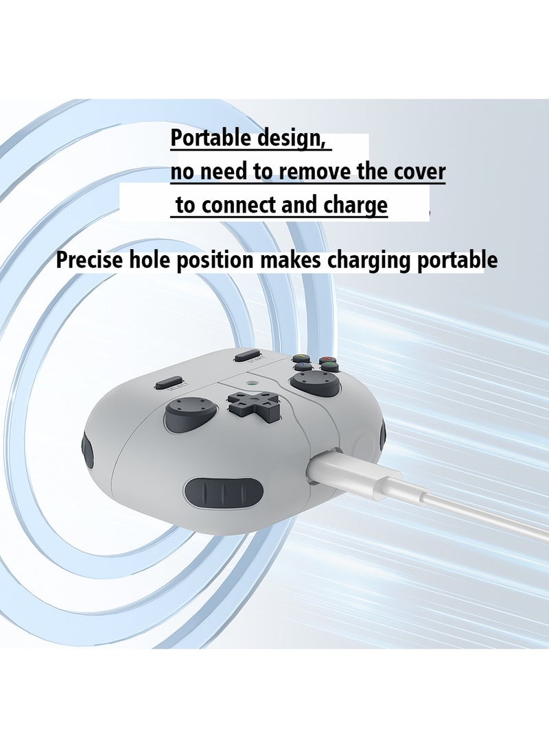 X-level 1 Pcs Headphone Case for Samsung Galaxy Buds3 /3Pro,Protective Cover Made of Liquid Silicone Shockproof With Carabiner(Light Gray)  - Image 4