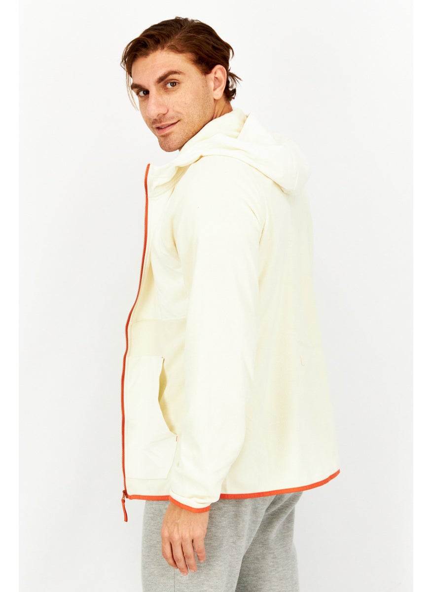 Unipro - Men Brand Logo Fleece Full Zip Jacket, Birch/Vanilla - Image 1