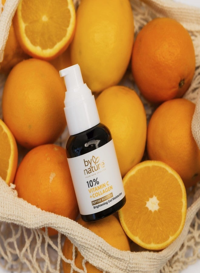 By Nature Gel Face Moisturizer - 10% Vitamin C + Collagen Peptide Brightening Moisturizer for Face and Neck - Energize and Hydrate Dull Skin + Fade Dark Spots - Dry Skin Face moisturizer Gel - Image 4