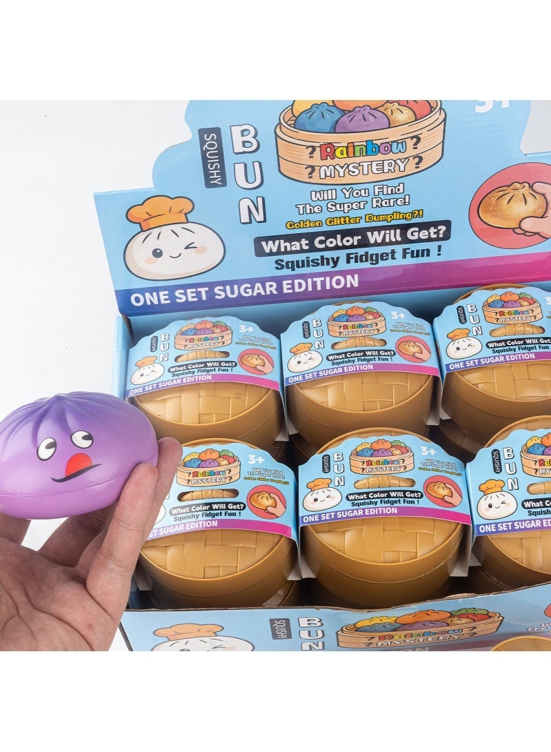 نورا قطعتان من ألعاب "الزلابية" الإسفنجية (Squishies) — لعبة حسية لتخفيف التوتر، تأتي مع سلة تبخير واقعية المظهر؛ لعبة مكتبية قابلة للمط (الأبعاد شاملة سلة التبخير: 8.5 × 8.5 × 5 سم) (ألوان عشوائية) - Image 3
