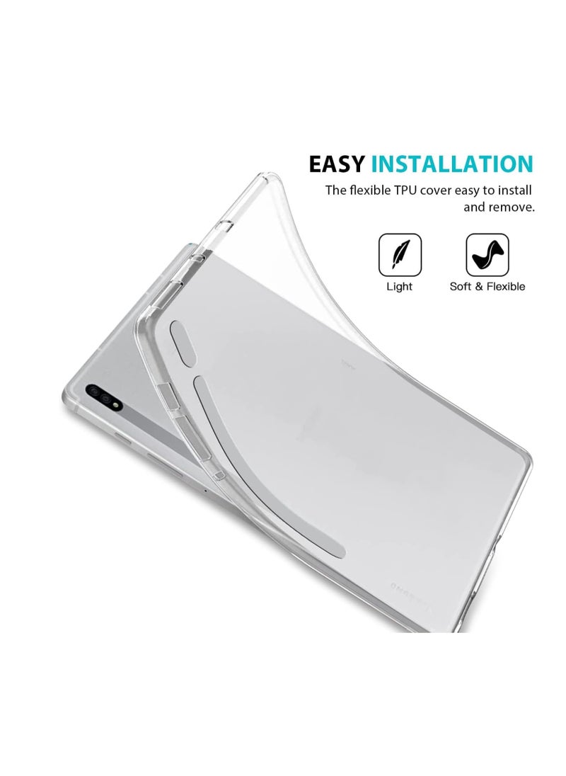 Generic - Transparent Case Compatible with Samsung Galaxy Tab S9+ Plus/Galaxy Tab S9 FE+ Plus 12.4 Inch 2023, Ultra Thin Silicone Shockproof Back Shell HD Transparent TPU Protective Cover - Clear - Image 1