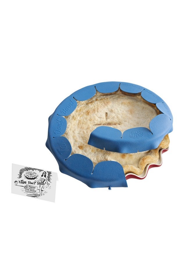 Talisman Designs Adjustable Pie Shield | 8 to 11.5 Inch Rimmed Dishes | Pie Crust Protector | Royal Blue Pie Shield | Set of 1 - Image 4