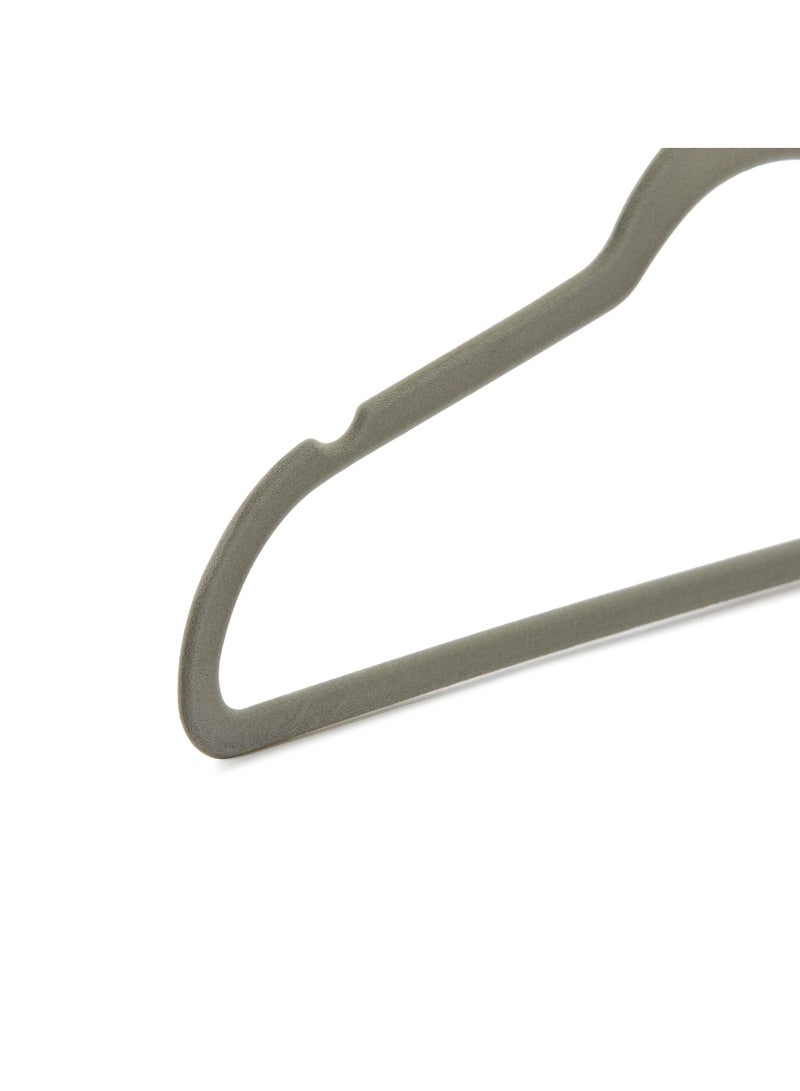 Arabest مجموعة من 30 قطعة من شماعات البدلات الأساسية المصنوعة من المخمل غير القابلة للانزلاق باللون الرمادي - Image 4