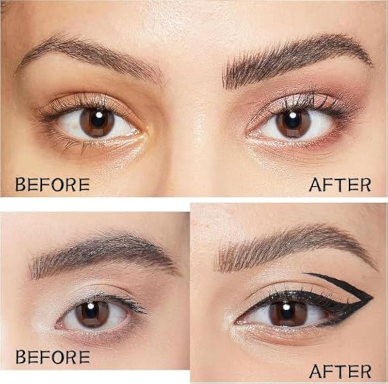 2-in-1 Eyeliner and Eyebrow Pencil Eyebrow Pen with Fork Tip Long-lasting Waterproof Eyeliner and Brow Pen,Easy Creation of Eyeliner Brows and Eyebrows(Black eyeliner - dark brown eyebrow) - Image 5