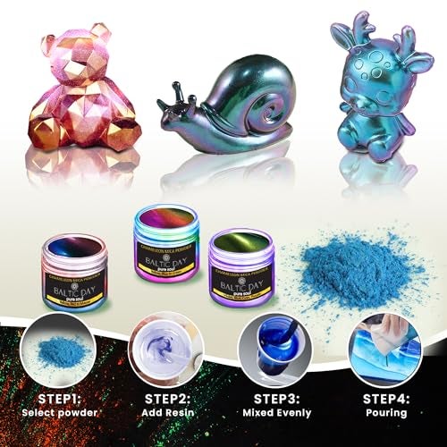 BALTIC DAY - Mica Powder, 75 Colors - 5 Chameleon Mica Powder for Epoxy Resin - Colorshift Mica - Resin Colorant for Lip Gloss, Soap Making, Candle, Nail, Bath Bomb, Paint, Car Freshies - Image 3