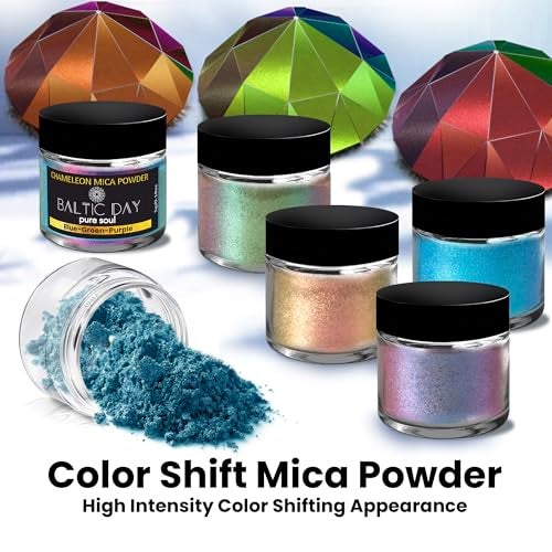 BALTIC DAY - Mica Powder, 75 Colors - 5 Chameleon Mica Powder for Epoxy Resin - Colorshift Mica - Resin Colorant for Lip Gloss, Soap Making, Candle, Nail, Bath Bomb, Paint, Car Freshies - Image 4