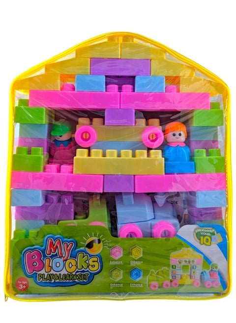 67 Psc Creative Puzzle Blocks Play And Learn Set For Kids