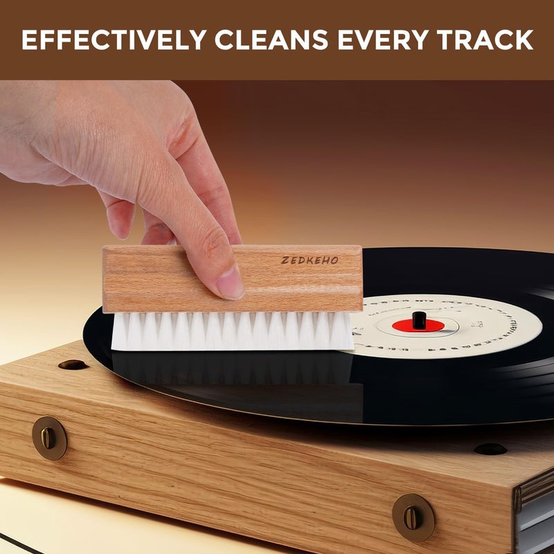 ZEDKEHO Vinyl Record Cleaning Kit: Complete 6-in-1 Record Cleaning Kit, Velvet Brush, Vinyl Record Brush Anti Static, Lps Cleaner, Record Cleaning Cloth, Label Protector, Storage Case - Revitalize Your Vinyl - Image 5