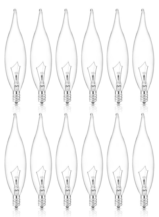 SerBion E12 B10 Clear Candle Base Bulb with Warm White 2700K, 40W Candelabra Light Bulbs, 400 Lumen Dimmable, 120V Incandescent Chandelier Light Bulbs for Pendants, Ceiling Fan, Wall Sconces (12-Pack) - Image 1