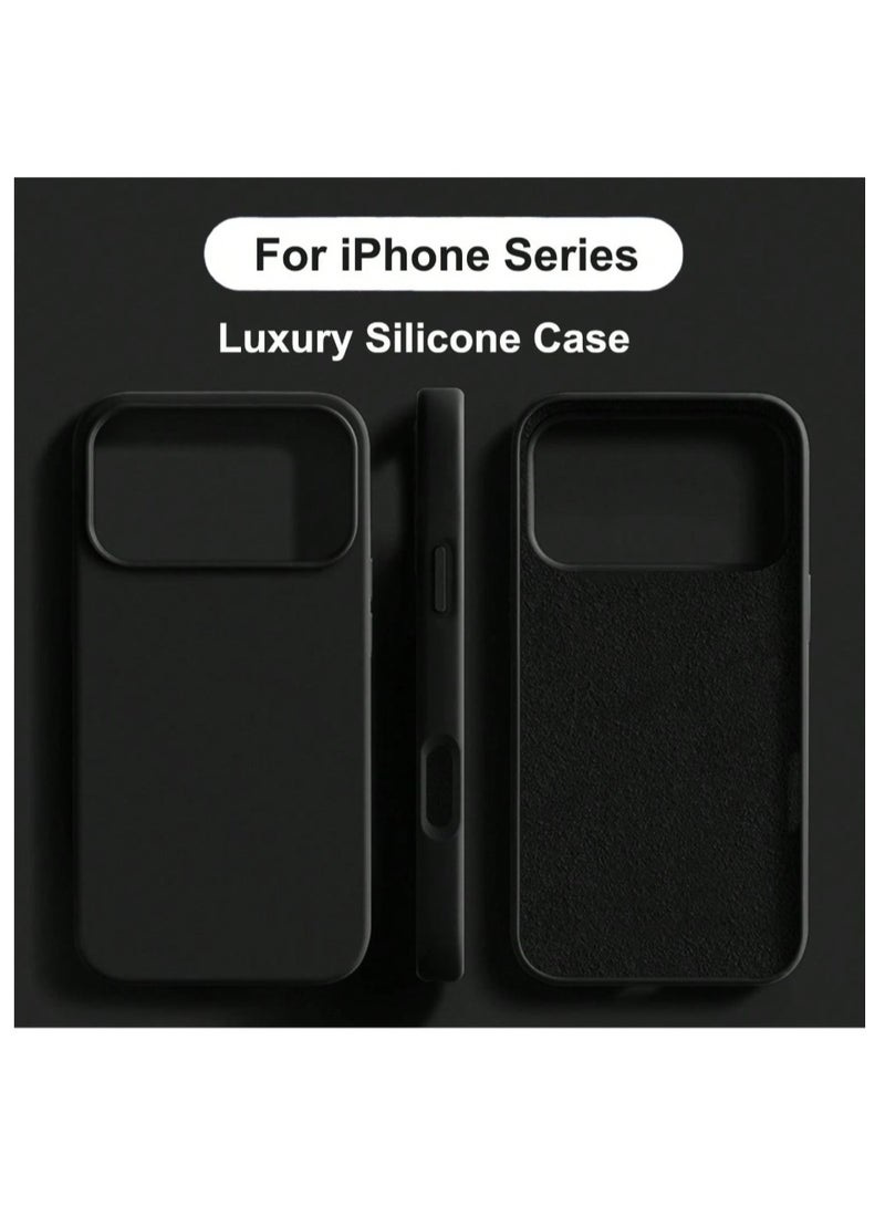 Case Cover for iPhone 17 Pro Max three-Layer Liquid Silicone . Soft Gel Rubber Construction with Shockproof Protection and Anti-Scratch Microfiber Lining. - Image 1
