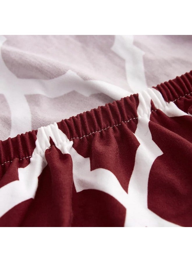 Furshine® Universal Polyester Blend & Spandex Sofa Cover Big Elasticity Cover for Couch Flexible Stretch Sofa Cover | 120 GSM (Burgundy Geometry, Five Seater (3+1+1)) - Image 5