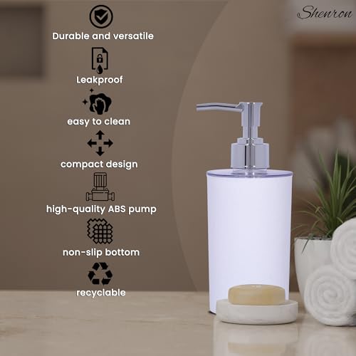 Shenron White Liquid Soap Dispenser for Wash Basin & Bathroom, Liquid Soap Refillable Plastic Dispenser Hand Wash, Soap Dispenser for Kitchen & Household use, Set of 3 (Plastic) - Image 2
