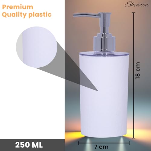 Shenron White Liquid Soap Dispenser for Wash Basin & Bathroom, Liquid Soap Refillable Plastic Dispenser Hand Wash, Soap Dispenser for Kitchen & Household use, Set of 3 (Plastic) - Image 3