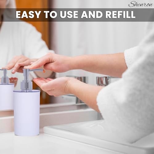 Shenron White Liquid Soap Dispenser for Wash Basin & Bathroom, Liquid Soap Refillable Plastic Dispenser Hand Wash, Soap Dispenser for Kitchen & Household use, Set of 3 (Plastic) - Image 4
