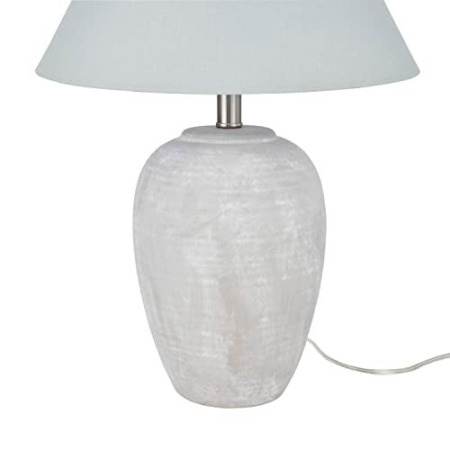 Nourison Home 23" Grey Vintage Distressed Ceramic Pot Table Lamp for Bedroom, Living Room, End Table, with Grey Conical Empire Shade - Image 4