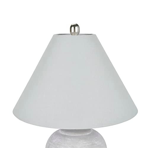 Nourison Home 23" Grey Vintage Distressed Ceramic Pot Table Lamp for Bedroom, Living Room, End Table, with Grey Conical Empire Shade - Image 5