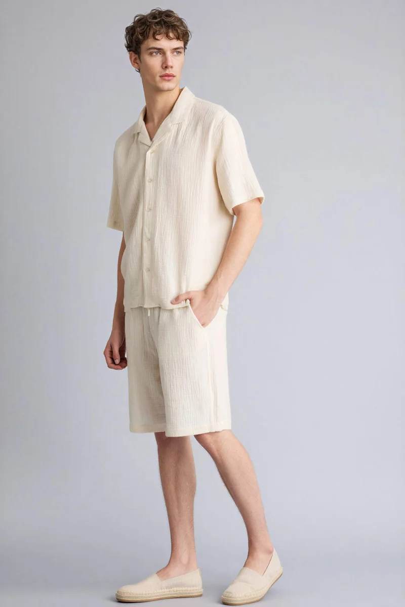 ديفاكتو Relax Fit Cotton Bermuda Shorts