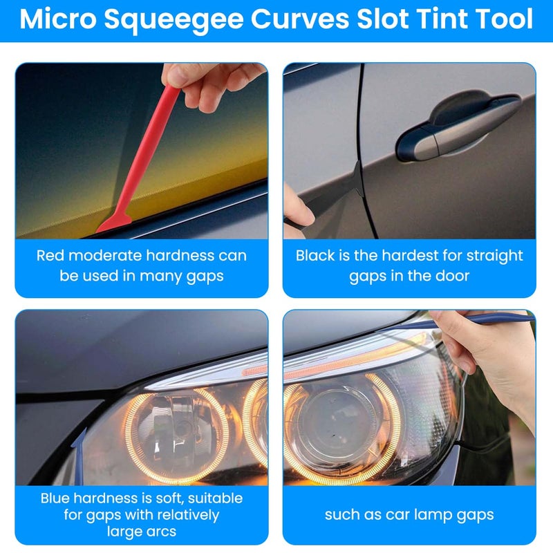 STHIRA® 5pcs Car Film Tools Detailing Tools Car Film Tucking Tools with Tool Box Vehicle Vinyl Wrap Tool Kit Window Tinting Tool Non-scratch Dual End Tucking Tools for Vinly Wrapping, Car Decals - Image 5