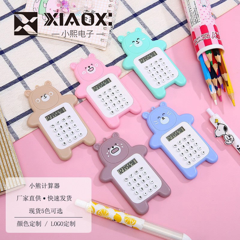 Supply Mini Calculator Cartoon Cute Bear Calculator Student Mini Portable Small Calculator - Image 2