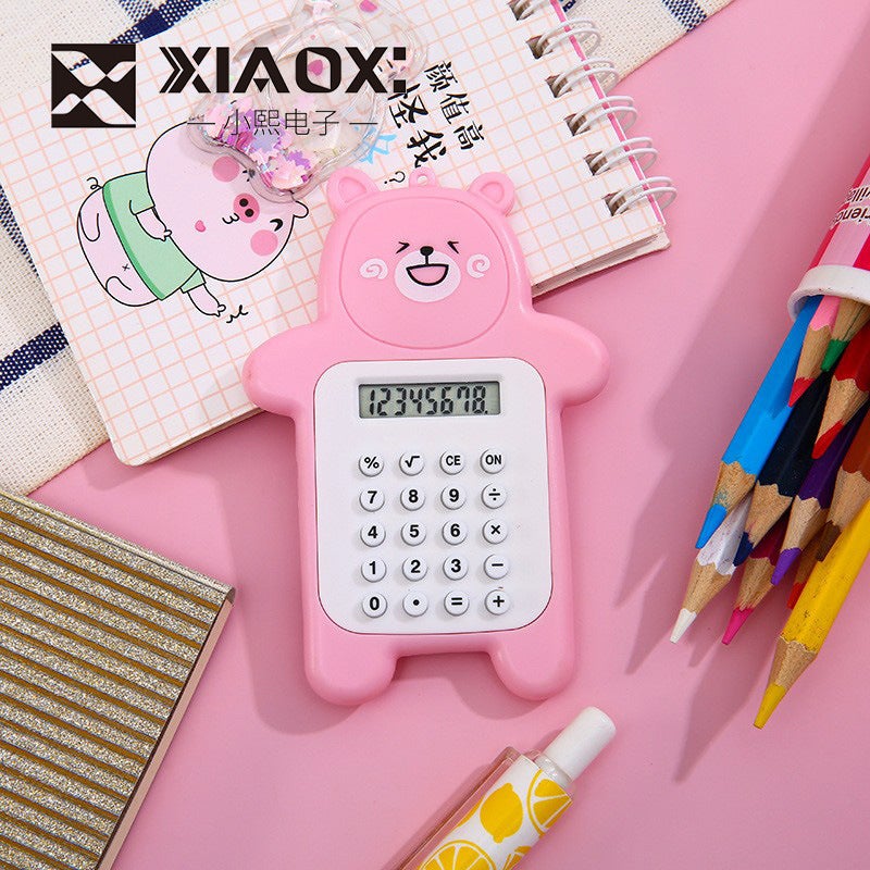 Supply Mini Calculator Cartoon Cute Bear Calculator Student Mini Portable Small Calculator - Image 4