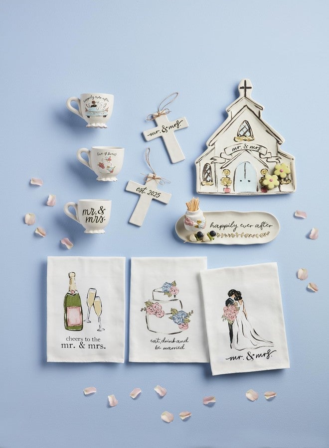 Mud Pie Mr and Mrs Wedding Cross; 6 1/2" x 5" - Image 2