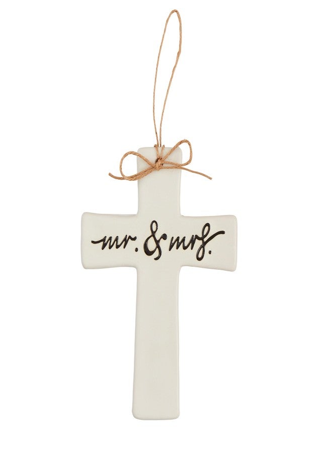 Mud Pie Mr and Mrs Wedding Cross; 6 1/2" x 5" - Image 1