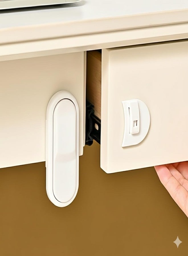 ClickFit Child Safety Cabinet Locks for Babies & Toddlers | No Drill Adhesive Safety Lock for Doors, Drawers, Cupboards, Fridge & Toilet | Baby Proofing Lock (6, Standard) - Image 2