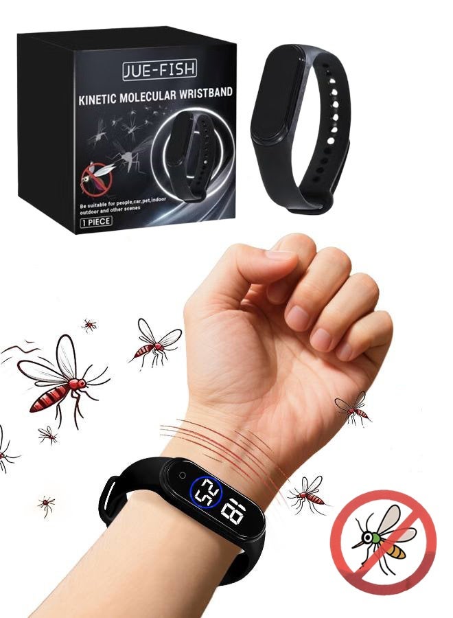 JUE-FISH Unisex Physical Mosquito Repellent Wristband Outdoors Insect Repellent Bracelet Summer Mosquito Control Adjustable Size Comfortable to Wear - Image 1