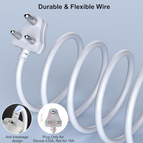 Hoteon Extension Board 10 Meter, 2500W Extension Cord, 10A Heavy Duty Ultra-Long Wire, 2 Universal Outlets Power Cord with Surge Protection, 3-Pins Power Cable for Home Office Indoor Outdoor - Image 3
