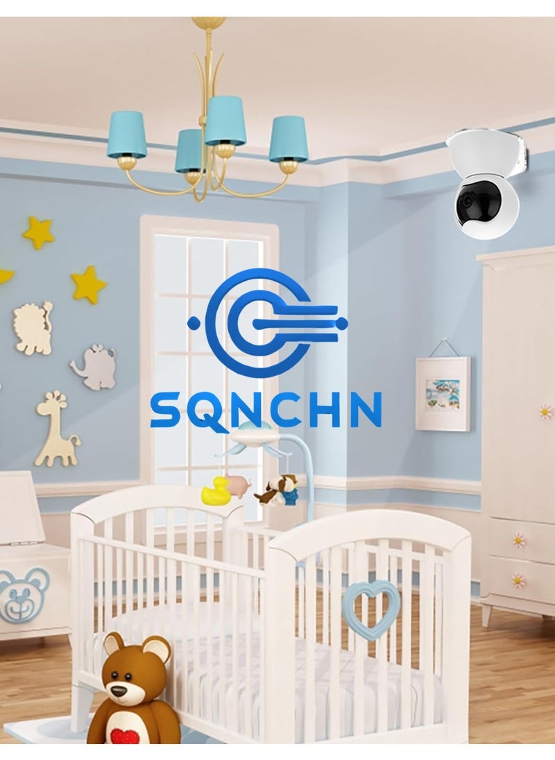 SQNCHN Innovative Acrylic Small Wall Shelf Set of 3 for Security Cameras, Speakers, Baby Monitors & More - Universal Adhesive Shelf, Easy to Install No Drill, with Cable Clips (Clear)  - Image 5