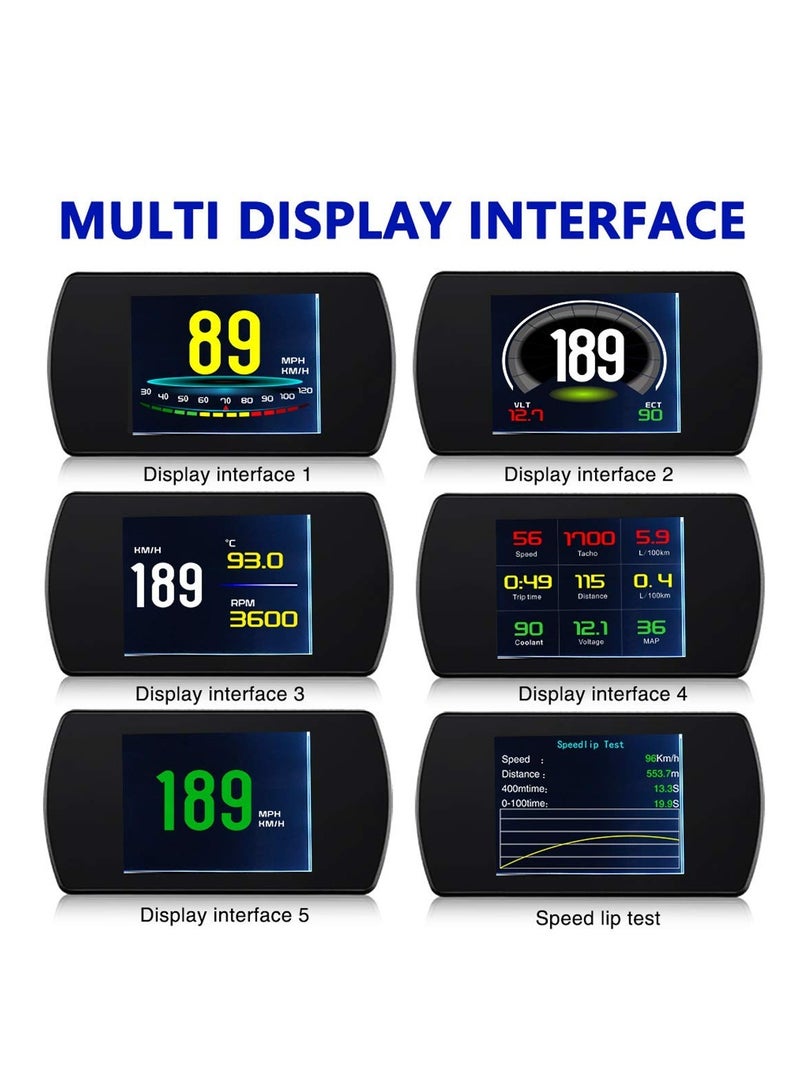 هود  شاشة عرض رأسية للسيارة 5.8 بوصة TFT لعرض السرعة الرقمية عبر OBD2 — تدعم اللغة العربية - Image 5