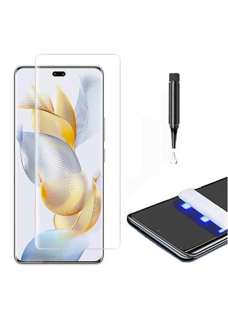 DUSALA For Honor 90 Pro Screen Protector UV Tempered Glass Full Cover the Screen 9H Hardness Anti-Scratch Anti-Shatter, Anti-Fingerprint Screen Protector for Honor 90 Pro 5G 2023 (UV Clear) - Image 2