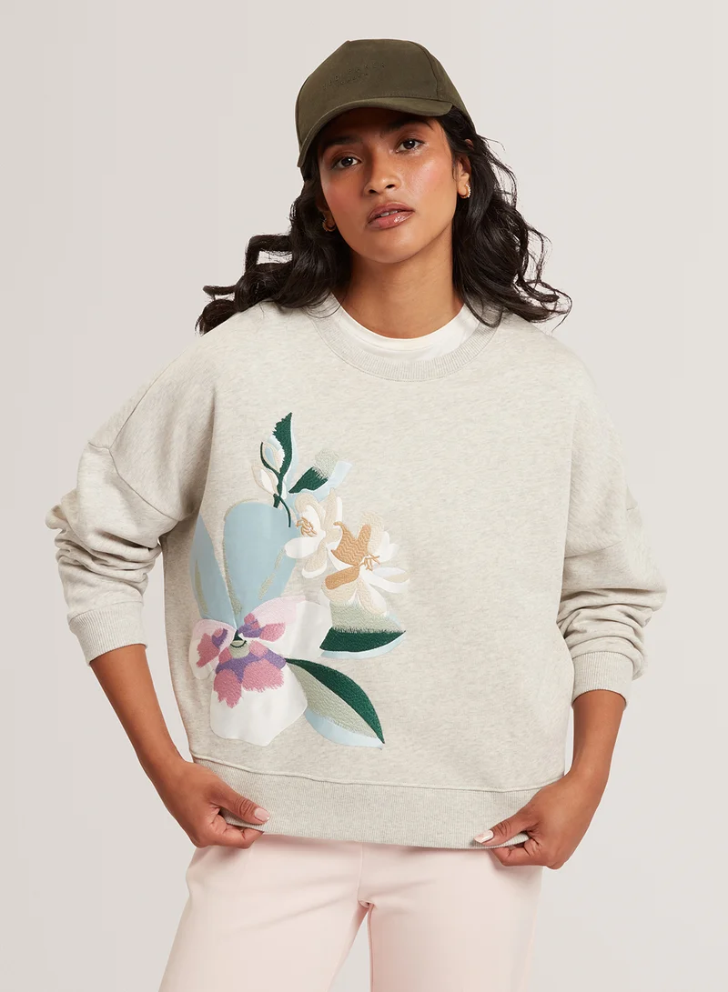 Ted Baker Printed Embroidered Sweatshirt