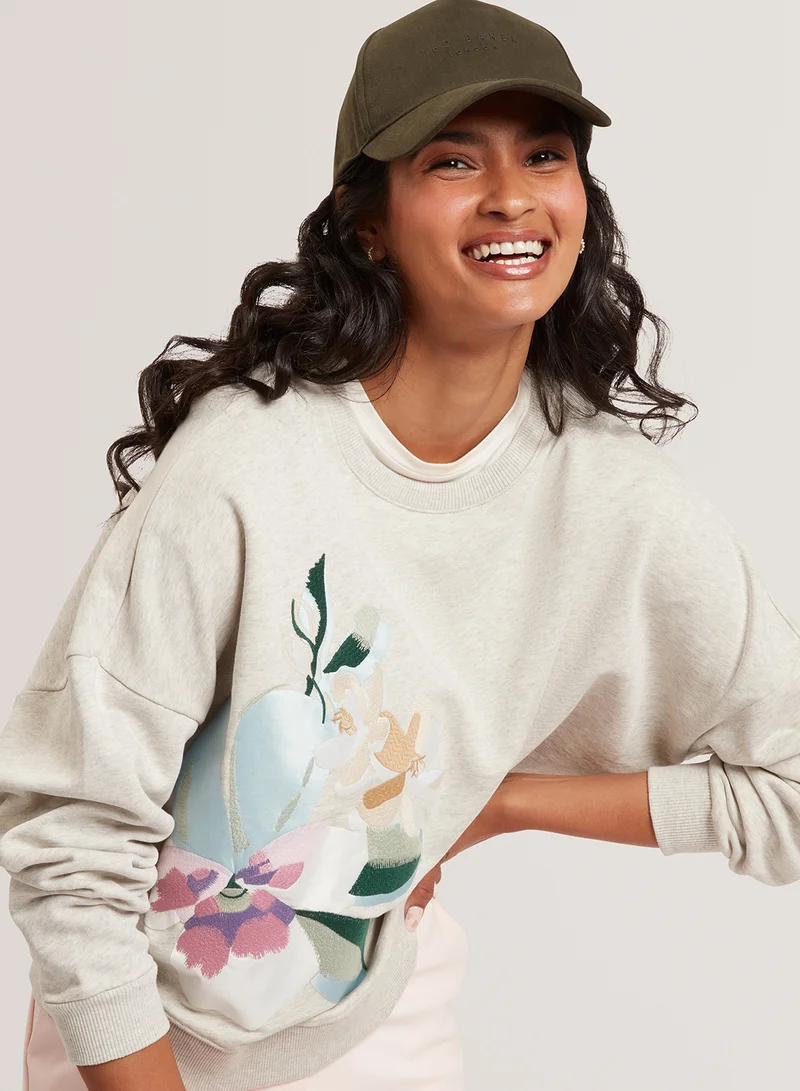 تيد بيكر Printed Embroidered Sweatshirt