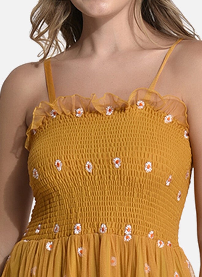 FIMS Floral Embroidered Midi Dress - Image 2