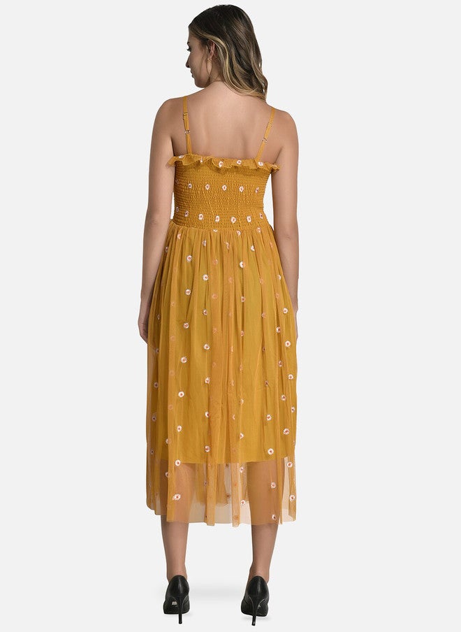 FIMS Floral Embroidered Midi Dress - Image 5
