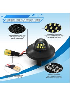 KASTWAVE License Plate Light Assembly, 2PCS LED Lamp Assembly Suitable for Ford F150 F250 F350 Super Duty Ranger Expedition Explorer Bronco Excursion  - Image 2
