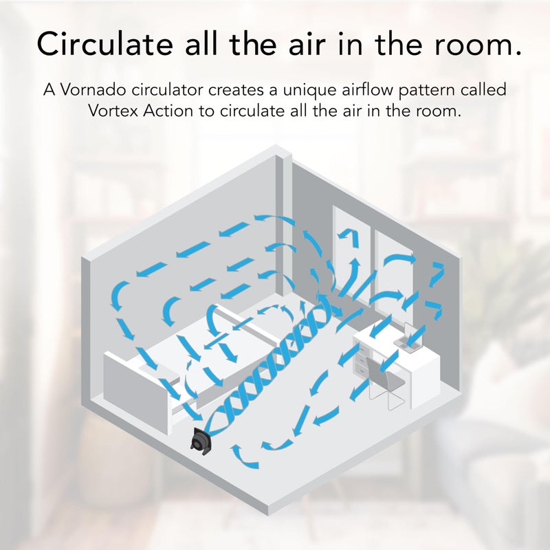 Vornado مروحة دوارة صغيرة Vornado 573T لغرف الهواء برأس قابل للتدوير، شبكة قابلة للإزالة سهلة التنظيف، 3 إعدادات للسرعة، سوداء - Image 3