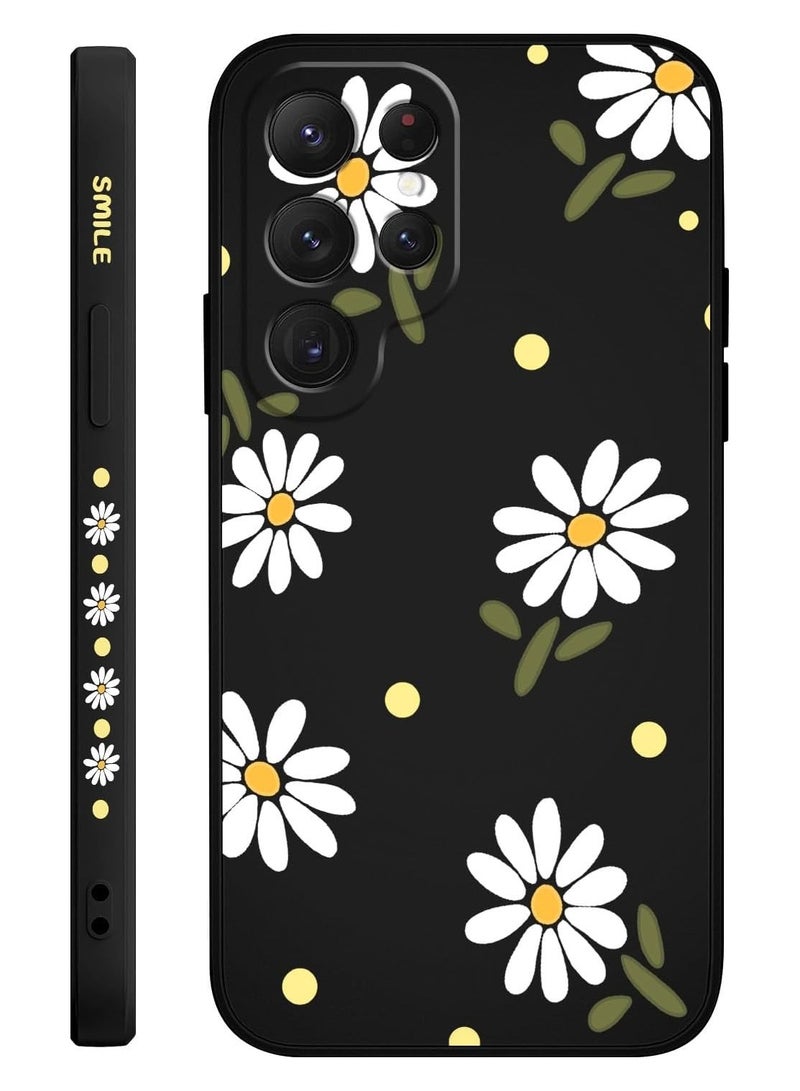 for Samsung Galaxy S25 Ultra Case, Slim Soft Non Slip Silicone for Samsung S25 Ultra Phone Cover 6.9 inch, Daisy Black - Image 1