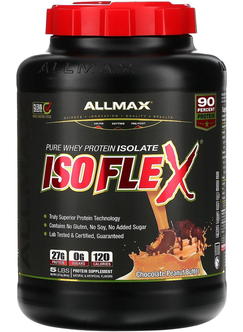 Allmax Isoflex, 100% Pure Whey Protein Isolate, Chocolate Peanut Butter, 5 lbs (2.27 kg)